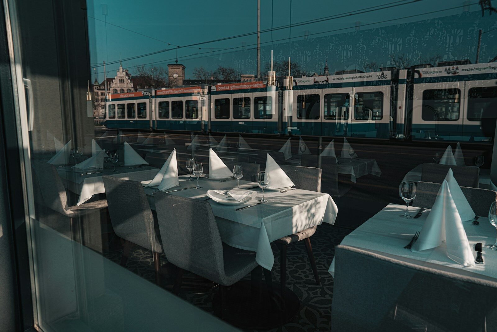 white table cloth on table